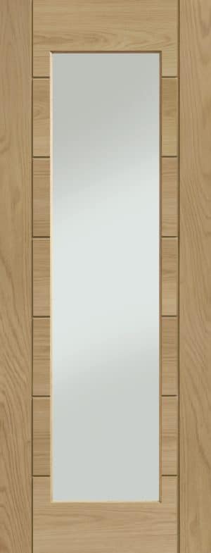 Palermo Essential 1 Light Internal Oak Door with Clear Glass - XL Joinery Doors