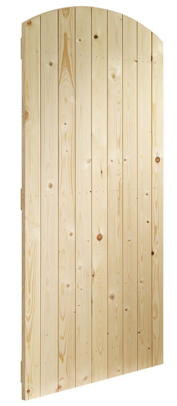 External Pine Ledged & Braced Arched Top Gate - XL Joinery Doors - Image 2