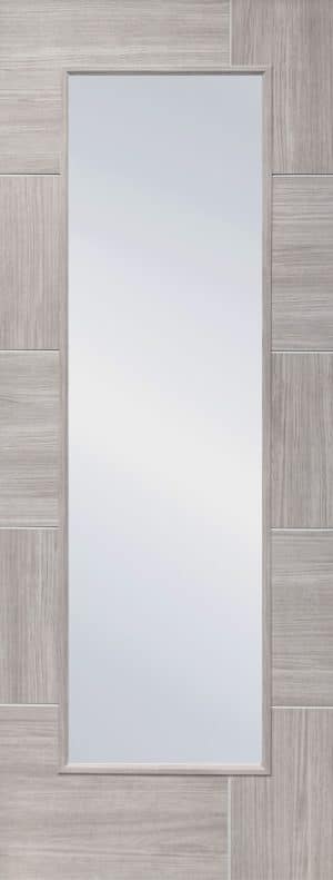 Internal Laminate White Grey Ravenna Door with Clear Glass - XL Joinery Doors