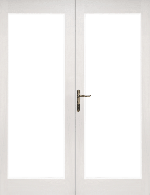 La Porte French Door in Pre-Finished External White Door (Brass Hardware) - XL Joinery Doors