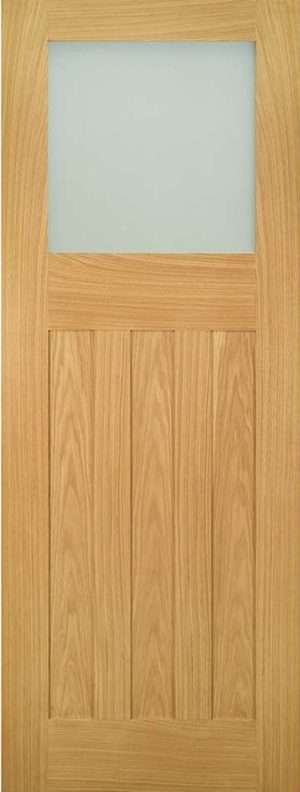 Cambridge Unfinished Oak Frosted Glaze Internal Door - Deanta Doors