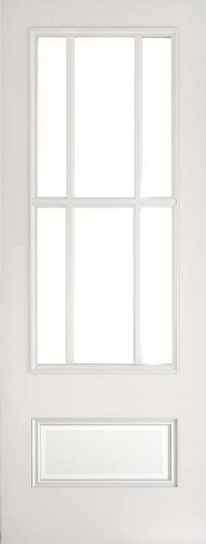 Canterbury White Primed Bevelled Glaze Internal Door - Deanta Doors