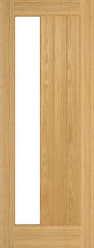 Ely Prefinished Oak 1SL Glazed FD30 Internal Door FSC - Deanta Doors