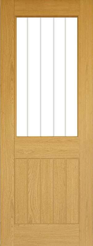 Ely Prefinished Oak Glazed (1L Half) Internal Door FSC - Deanta Doors