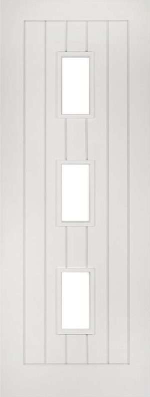 Ely White Primed Glazed (3L) Internal Door - Deanta Doors