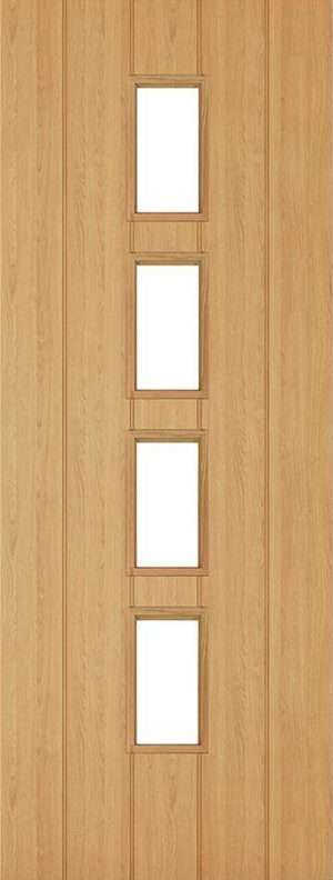 Galway Unfinished Oak Glazed Internal Door FD30 - Deanta Doors