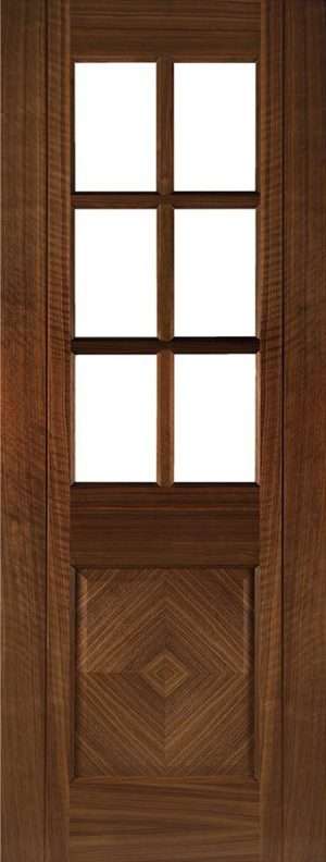 Kensington Prefinished Walnut Bevelled Glaze Internal Door FSC - Deanta Doors