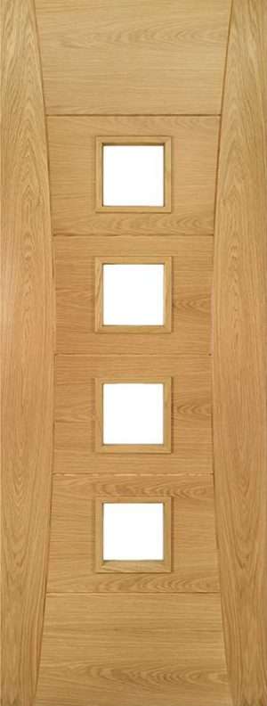 Pamplona Prefinished Oak Glazed Internal Door FD30 FSC - Deanta Doors