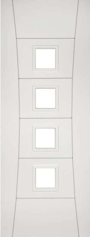 Pamplona White Primed Glazed Internal Door - Deanta Doors