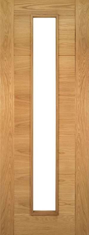 Seville Prefinished Oak Glazed Internal Door 1L FD30 FSC - Deanta Doors